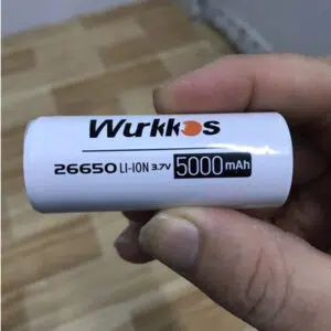 Wurkkos 26650 5000mAh Pointed Rechargeable Li-ion Battery - 3.6V Button-Top High-Capacity Cell (1 Battery per Pack)