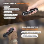 OPEN BOX - Brinyte PT16 2000 Lumens Rechargeable Tactical Flashlight - SFT70 LED, 608m Beam, USB-C Charging