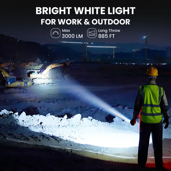 Sofirn ST2 3000 Lumens, 270m, 3-in-1 Rotatable Work Light – White + 660nm Red + 365nm UV with Magnetic Base & Clip - Image 5