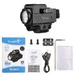 Trustfire GM23L 850 Lumens Rail-Mount Tactical Flashlight with Green Laser – Unique Lever Switch System