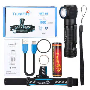 Trustfire MT18 1100 Lumens Magnetic Rechargeable Headlamp – Type-C Charging & Power Bank Function