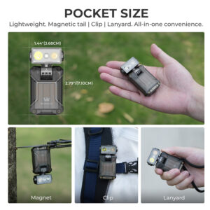 Wurkkos HD04 Rotating Head EDC Flashlight – 750 Lumens, 120meter Spotlight + Floodlight + RGB with Magnetic Tail