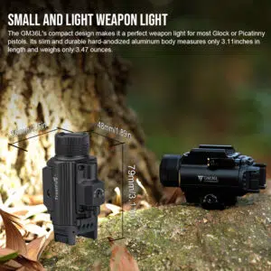 Trustfire GM36L 2350 Lumens Rail-Mount Tactical Flashlight with Green Laser – Unique Lever Switch System