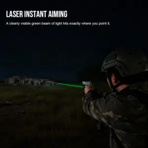 Trustfire GM36L 2350 Lumens Rail-Mount Tactical Flashlight with Green Laser – Unique Lever Switch System