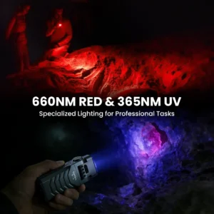 Sofirn ST2 3000 Lumens, 270m, 3-in-1 Rotatable Work Light – White + 660nm Red + 365nm UV with Magnetic Base & Clip