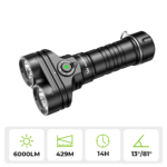 Wurkkos DL05 Dual-Head Dive Light – 6000 Lumens Spot + Flood, 429m Throw, IPX8 100m Waterproof, Detachable 7500mAh Battery