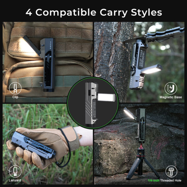 Wurkkos HD05 Foldable 4-in-1 EDC/Work Light – 3100 Lumens Spotlight + Rotating Floodlight Wing + UV + Red Light - Image 10