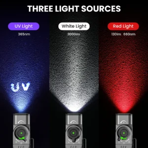 Sofirn ST2 3000 Lumens, 270m, 3-in-1 Rotatable Work Light – White + 660nm Red + 365nm UV with Magnetic Base & Clip