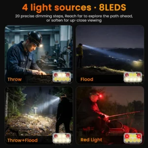 Wurkkos HD23 Triple Light Source Headlamp – 3320 Lumens Spot + Flood + Red, 192m Throw, Magnetic Rotary Switch