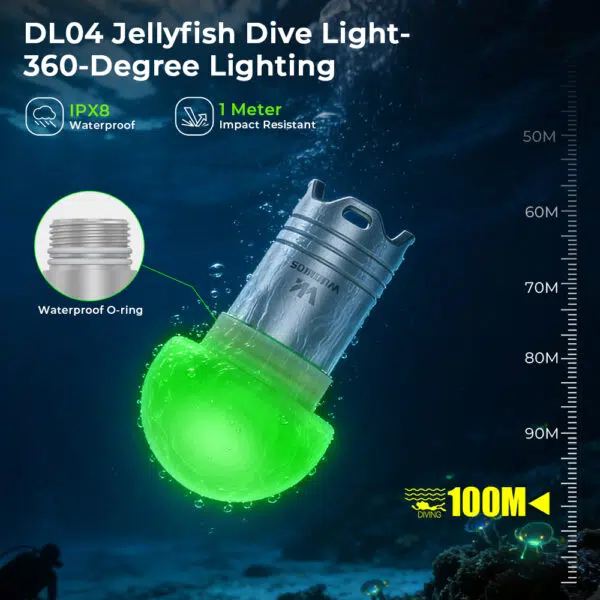 Wurkkos DL04 RGB Signal Light – Jellyfish 360° Design, 9 RGB Modes + Warm White, IPX8 100m Waterproof - Image 12