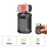 Wurkkos HD04 Rotating Head EDC Flashlight – 750 Lumens, 120meter Spotlight + Floodlight + RGB with Magnetic Tail