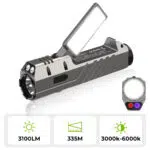 Wurkkos HD05 Foldable 4-in-1 EDC/Work Light – 3100 Lumens Spotlight + Rotating Floodlight Wing + UV + Red Light