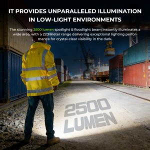 Wurkkos HD17 Powerful Headlamp – 2500 Lumens Spot + Flood + Red, 220m Throw, Magnetic Rotary Switch, 18650 USB-C