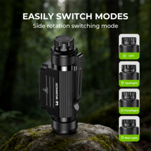 Wurkkos HD17 Powerful Headlamp – 2500 Lumens Spot + Flood + Red, 220m Throw, Magnetic Rotary Switch, 18650 USB-C