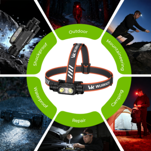Wurkkos HD17 Powerful Headlamp – 2500 Lumens Spot + Flood + Red, 220m Throw, Magnetic Rotary Switch, 18650 USB-C