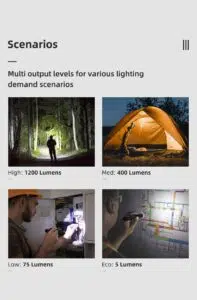 Wuben L50 1200 Lumens Rechargeable EDC Flashlight – Compact 18650 Tactical Light with USB Charging