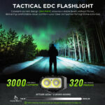 Wurkkos TD11 Smart OLED Tactical Flashlight – 3000 Lumens, 320m Throw, Dual Tail Switches + Real-Time Display