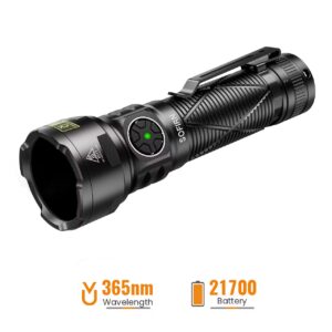 Sofirn SR15UV 365nm Rechargeable UV Flashlight – 4× SST08-UV LEDs with Magnetic Tail Cap