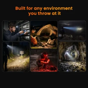 Wurkkos HD23 Triple Light Source Headlamp – 3320 Lumens Spot + Flood + Red, 192m Throw, Magnetic Rotary Switch