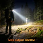 Wurkkos HD23 Triple Light Source Headlamp – 3320 Lumens Spot + Flood + Red, 192m Throw, Magnetic Rotary Switch