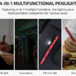 Olight O'Pen 3 Four-in-One EDC Pen with White & Red Clip Light, Pen Tip Ring Light & Green Laser – USB-C Rechargeable