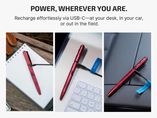 Olight O'Pen 3 Four-in-One EDC Pen with White & Red Clip Light, Pen Tip Ring Light & Green Laser – USB-C Rechargeable - Image 12