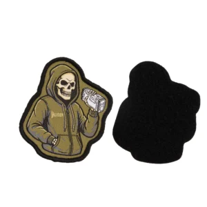 Wuben X4 Official Embroidered Morale Patch – Skeleton Hoodie Design