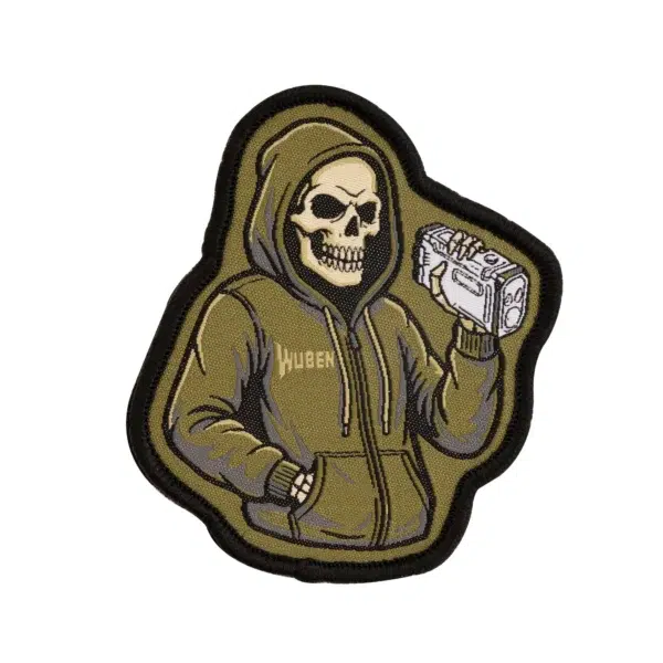 Wuben X4 Official Embroidered Morale Patch – Skeleton Hoodie Design - Image 2
