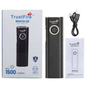 TrustFire MiniX6-SE EDC Flashlight – 1500 Lumens + UV Light, Magnetic Tail, Type-C Charging