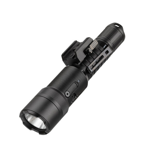 TrustFire R9 Tactical Flashlight with Green Laser – 2100 Lumens, 240m Throw, Picatinny Rail Mount