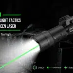 TrustFire R9 Tactical Flashlight with Green Laser – 2100 Lumens, 240m Throw, Picatinny Rail Mount