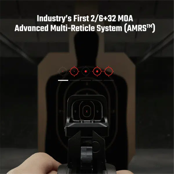 Osight XE AMRS Enclosed Red Dot Sight – 2/6+32 MOA Multi-Reticle, Side-Loading Battery, RMR Footprint, Collapsible Backup Sight - Image 4