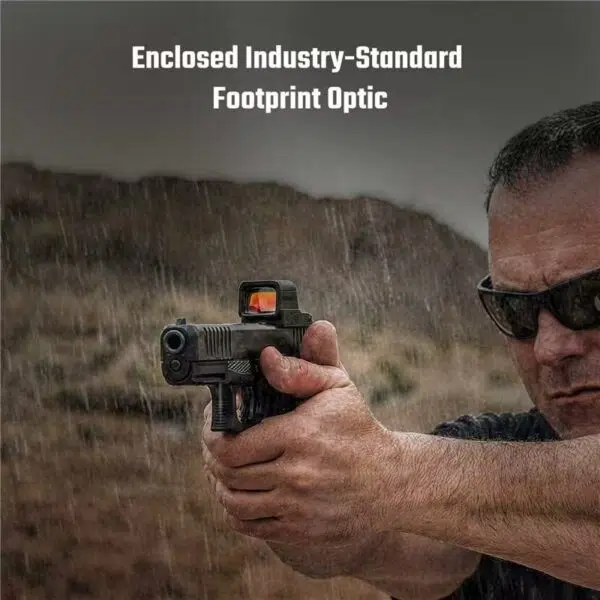 Osight XE AMRS Enclosed Red Dot Sight – 2/6+32 MOA Multi-Reticle, Side-Loading Battery, RMR Footprint, Collapsible Backup Sight - Image 2
