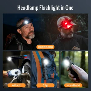 Sofirn HS43 3200 Lumens Headlamp with Red Light – 184m Throw, 21700 5000mAh, Magnetic Rotary Switch