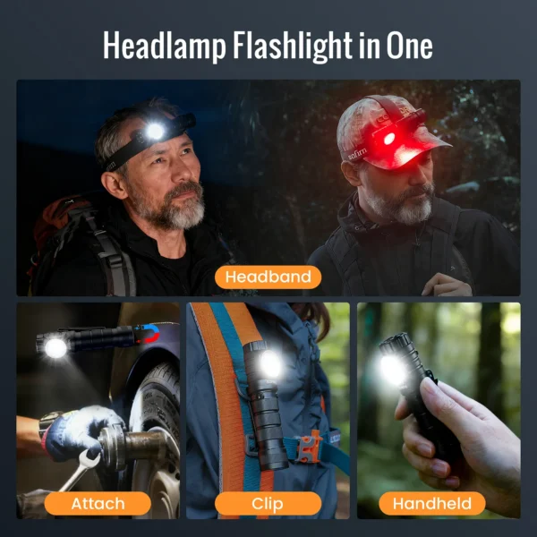 Sofirn HS43 3200 Lumens Headlamp with Red Light – 184m Throw, 21700 5000mAh, Magnetic Rotary Switch - Image 8