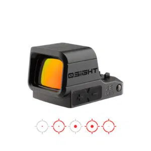Osight XE AMRS Enclosed Red Dot Sight – 2/6+32 MOA Multi-Reticle, Side-Loading Battery, RMR Footprint, Collapsible Backup Sight