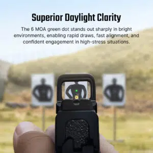 Osight SE 6 MOA Enclosed Red / Green Dot Sight – RMSc Footprint, Side-Loading Battery, 27.5 g