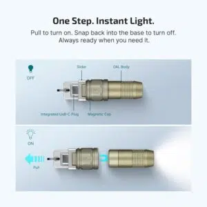 Olight iUltra Keychain Flashlight – 80 Lumens, 28 m Throw, Built-in USB-C, Magnetic Base, 20 g