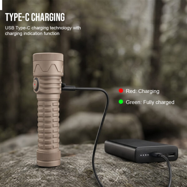 OPEN BOX TrustFire EL21 Zoomable White Laser LEP Flashlight – 450 Lumens, 1300 m Throw, Magnetic Tail, Type-C - Image 5
