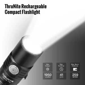 ThruNite TN12 V6 – 1950 Lumens, 259 m Throw, Dual Switch 18650 USB-C