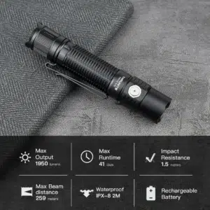 ThruNite TN12 V6 – 1950 Lumens, 259 m Throw, Dual Switch 18650 USB-C