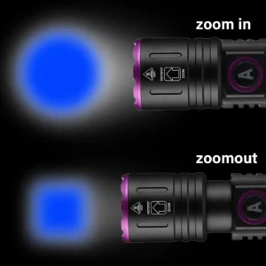 OPEN BOX Sofirn SV87 365 nm UV Flashlight – 5 W Zoom Black Light, USB-C, 18650, 82 g