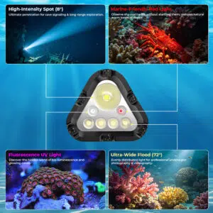 Wurkkos D1 Technical Canister Dive Light – 6000 Lumens, 500 m, 150 m Depth, Spot / Flood / Red / UV