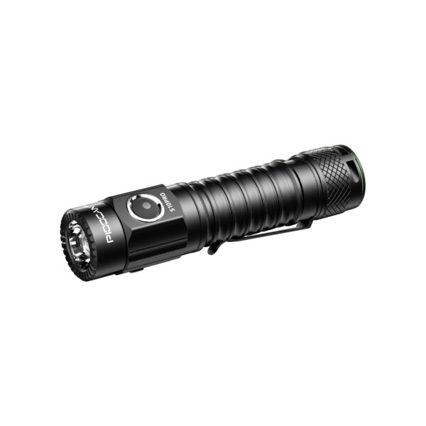 OPEN BOX Pioocan S10Pro by Wuben black EDC flashlight, side view