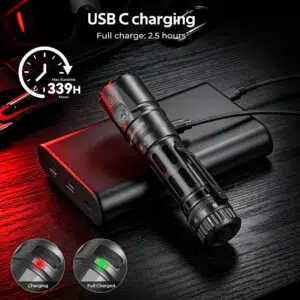 Wurkkos T1 Tactical Utility Flashlight – 5500 Lumens, 415 m Throw, RGBW Side Light, 21700