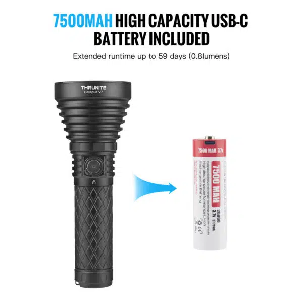 ThruNite Catapult V7 – 4010 Lumens, 1081 m Throw, 7500 mAh 26800, USB-C Power Bank - Image 2